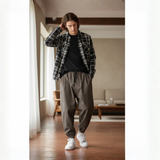 Men’s Relaxed Fit Pleated Joggers with Adjustable Elastic Waistband