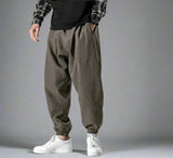 Men’s Relaxed Fit Pleated Joggers with Adjustable Elastic Waistband