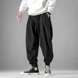 Men’s Relaxed Fit Pleated Joggers with Adjustable Elastic Waistband