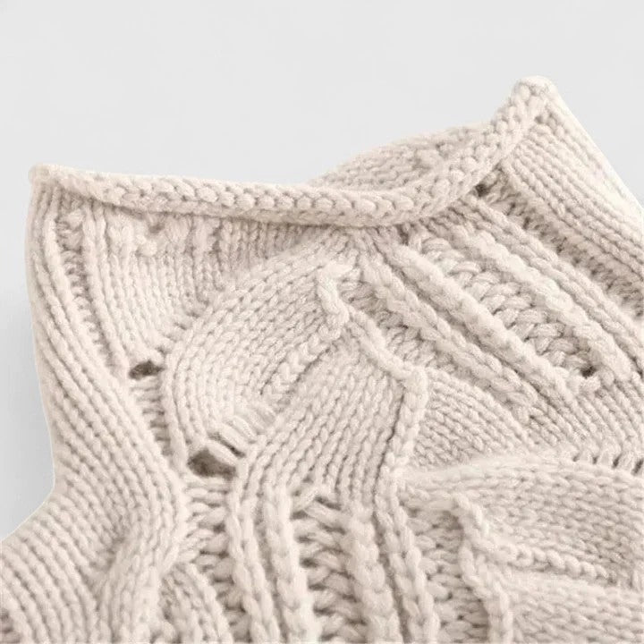 Women's Cable Knit Mock Neck Relaxed Fit Sweater