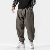 Men’s Relaxed Fit Pleated Joggers with Adjustable Elastic Waistband